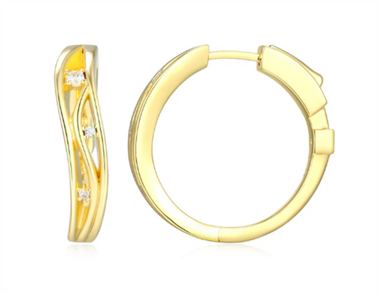 ELLE Between Moments Hoop Earrings – 14K Yellow Gold-Plated Sterling Silver