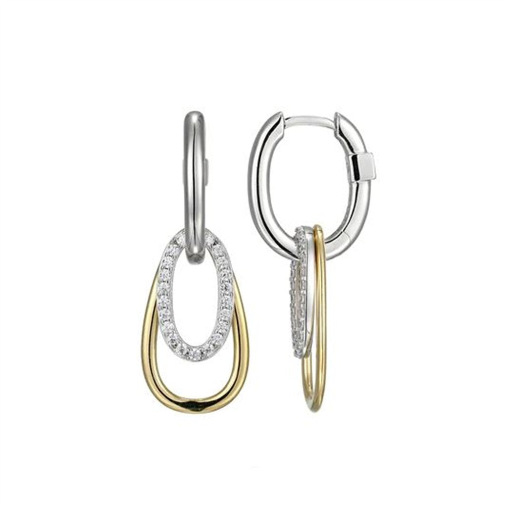 ELLE Circadia Rhodium and Yellow Gold Drop Earrings