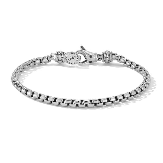 JAI Sterling Silver 3.7mm Box Chain Bracelet, Size | Silver Bracelets