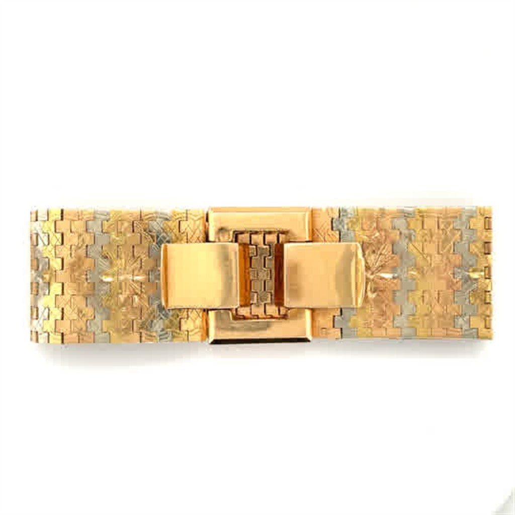 Elegant 18K Rose, White & Yellow Gold Estate Bracelets