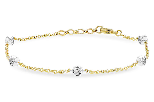 14K Two-Tone .25CTW Natural Diamond Illusion Bezel Bracelet – 7.25"
