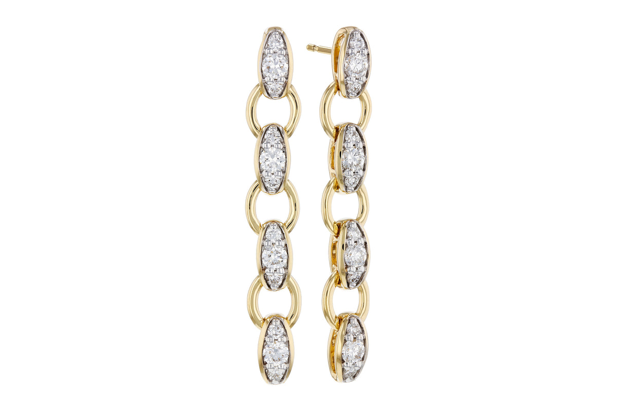 14K Yellow Gold .65CTW Natural Diamond Drop Stud Earrings – 24 RBC G SI2/3