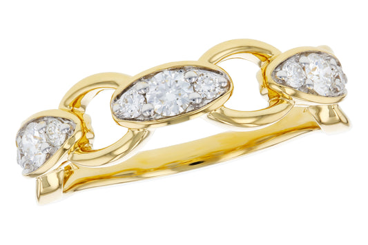 14K Yellow Gold .40CTW Natural Diamond Ring – 9 RBC G SI1/2