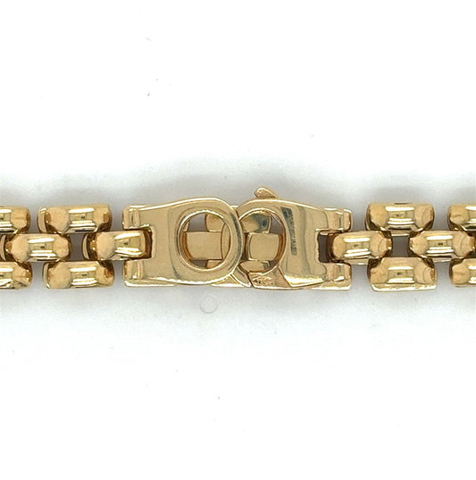 18K Yellow Gold Wide Link Bracelet