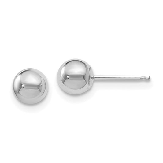 Classic 14K White Gold 5MM Ball Stud Earrings