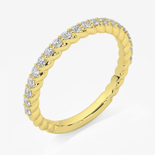 Braided Diamond Matching Band with 2.1mm Wide Shank