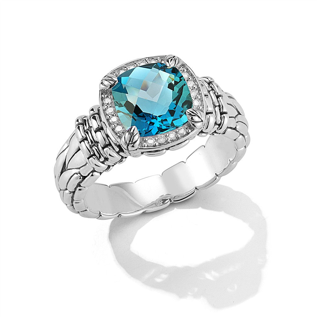 JAI Sterling Silver Diamond & Gemstone Ring with 8 | Silver Rings