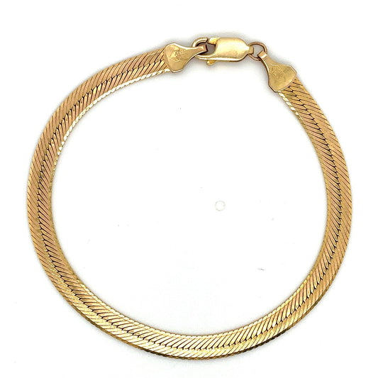 14K Yellow Gold Herringbone Bracelet – 7.25"