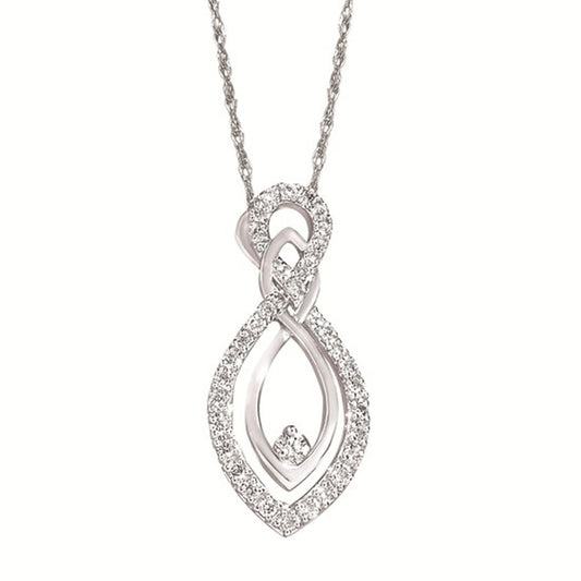 1/4 Ctw. Diamond Pendant in 14K Gold with 18" Chain