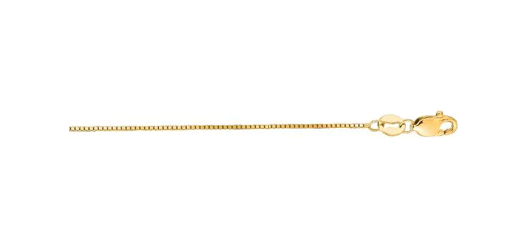 14K Yellow Gold 18" Classic Box Chain with Lobster Clasp