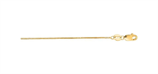 14K Yellow Gold 18" Classic Box Chain with Lobster Clasp