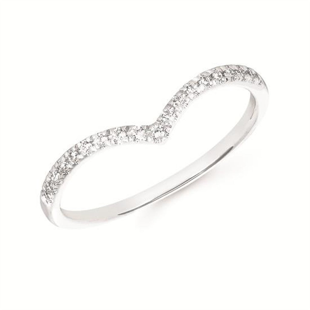 1/10 Ctw Chevron Diamond Anniversary Band in 14Kt Gold