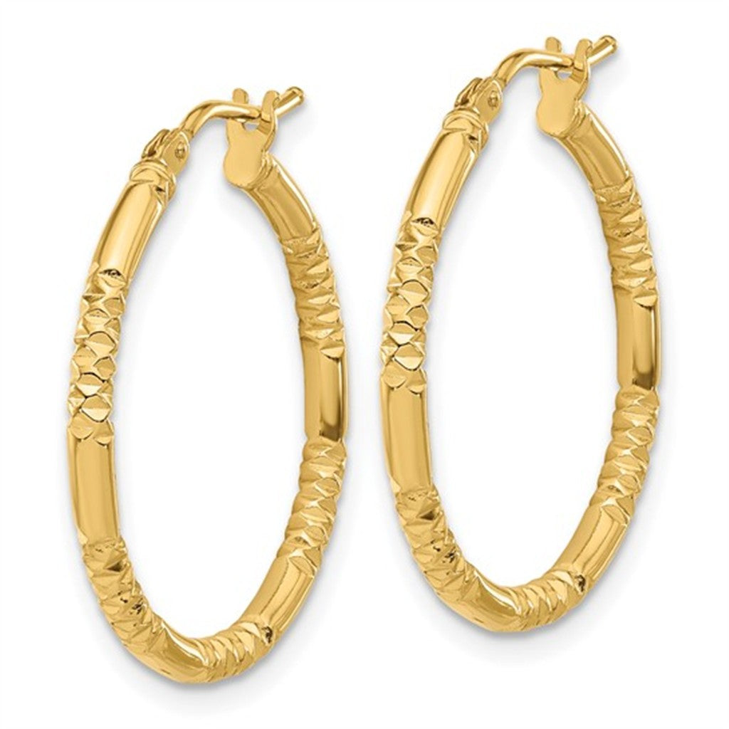 Elegant 14K Yellow Gold Medium Hoop Earrings