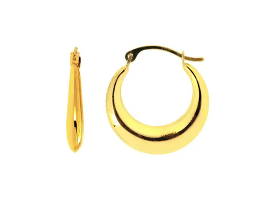 14K Yellow Gold Polished Round Graduated Hoop Earrings 10x2.5MM  Parker Jewelers Carlisle, PA