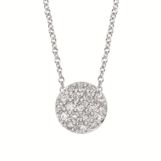 Sterling Silver .20CTW Round Diamond Pendant with 18" Chain