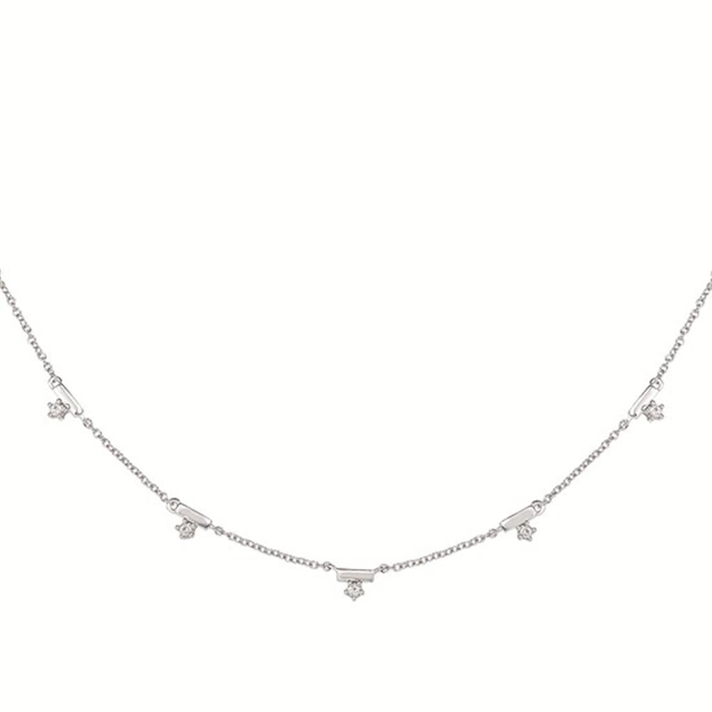 1/8 Ctw Diamond Necklace in Sterling Silver with 20" Adjustable Chain