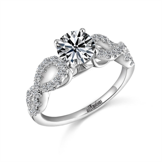 Elegant and Fancy Engagement Ring Semi Mount