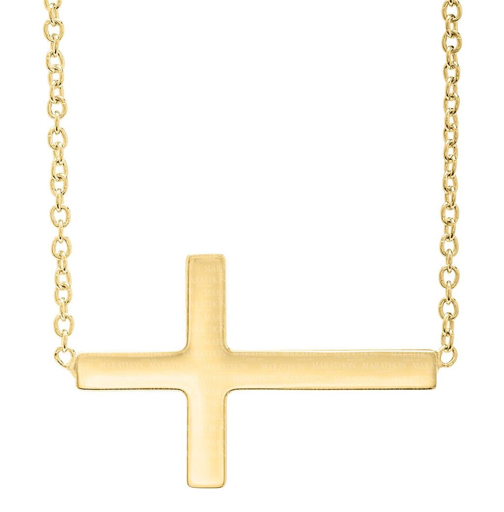 Adult 14K Gold Filled 1" Sideways Cross