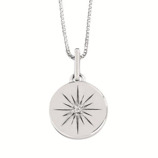 SS .01CTW DIA CIRCLE DISCPEND