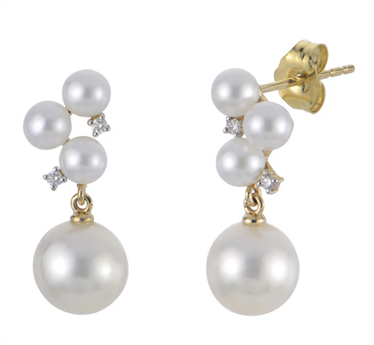 14KT Yellow Gold Freshwater Pearl Earring