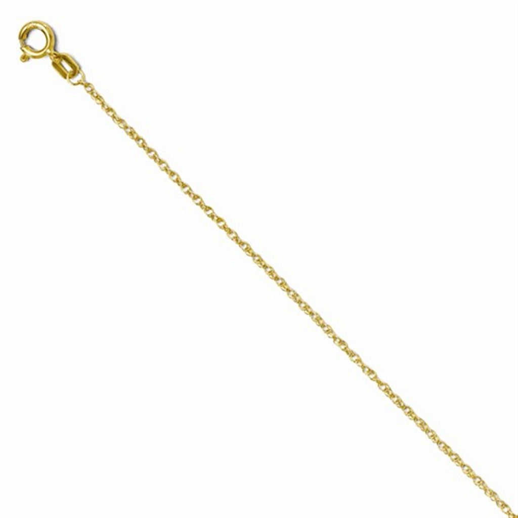 14K Yellow Gold Baby Rope Chain – 18" Spring Ring Clasp