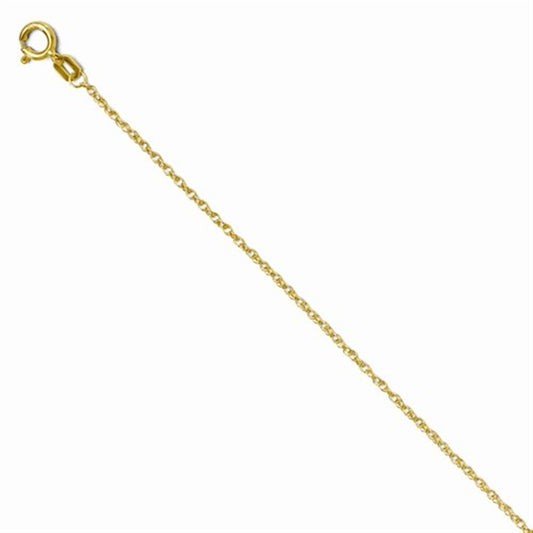 14K Yellow Gold Baby Rope Chain – 18" Spring Ring Clasp