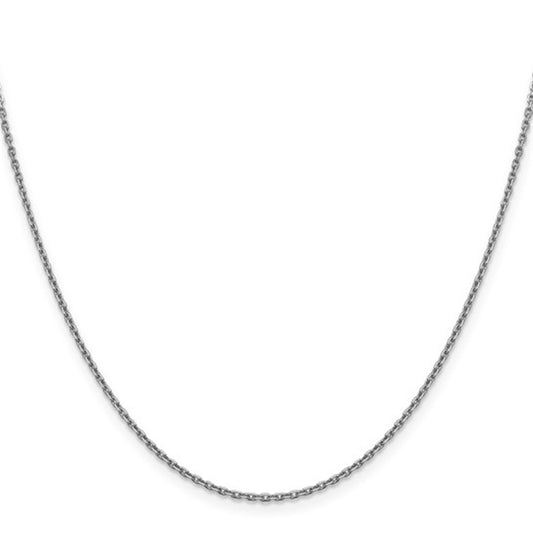 14K White Gold 18" 1.5MM Diamond-Cut Rolo Chain – Lobster Clasp