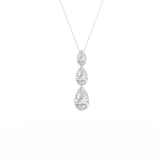 LGD 1.35CTW 14KWG 3 STONE PEAR
