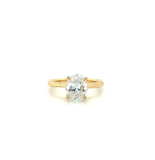 14K Yellow Gold Jaide Cathedral Trellis Solitaire Ring