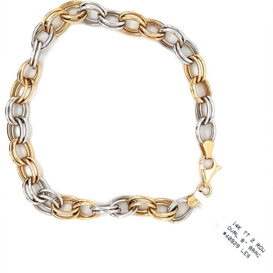 14K TT 2 ROW OVAL 8" BRAC#4092