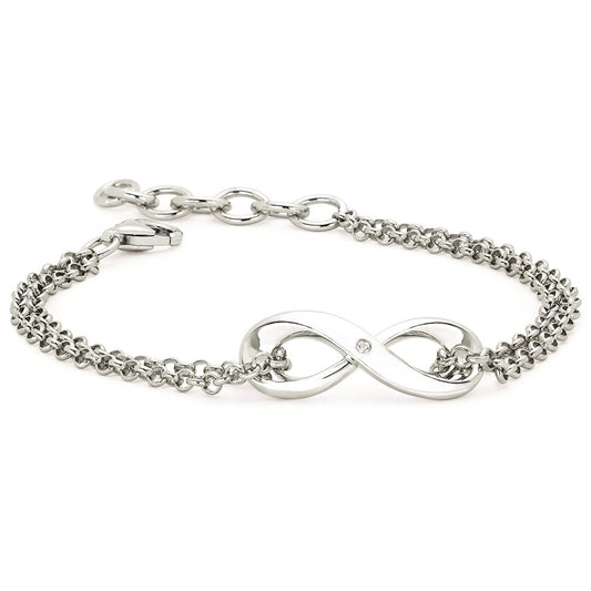 Diva Diamonds® Infinity Bracelet in Sterling Silver with .01 Ct. Diamond