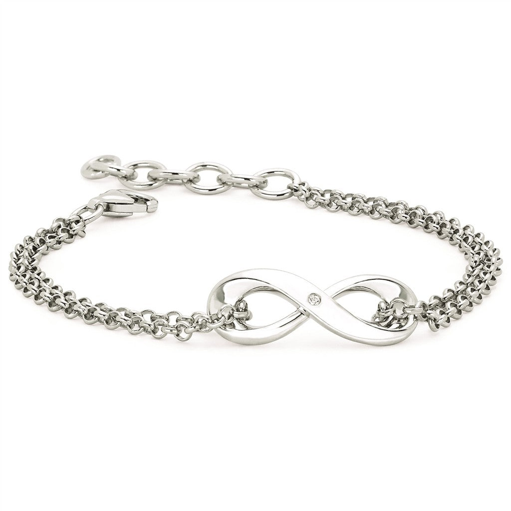 Diva Diamonds® Infinity Bracelet in Sterling Silver with .01 Ct. Diamond