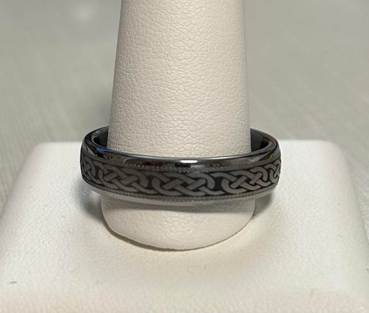 6MM Tungsten Carbide Dome 3 Knot Milgrain Wedding Band – Timeless Craftsmanship